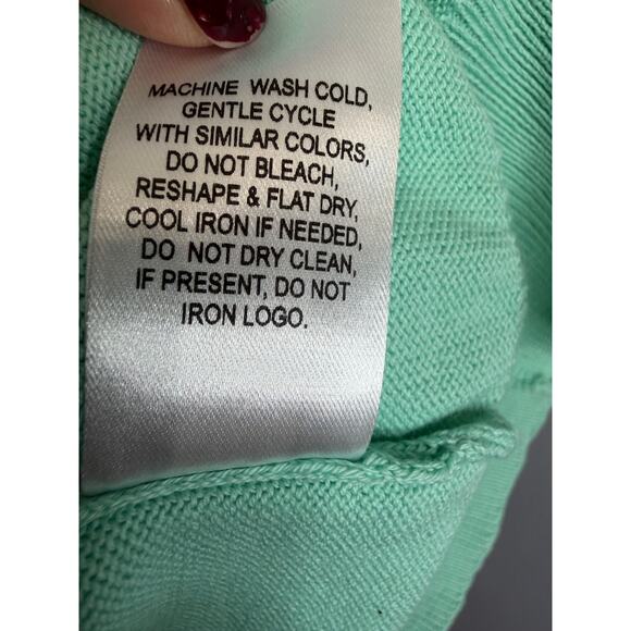 B.Draddy Men's Crew Neck Sweater Cotton Performance Golf Made in Italy Green L - Picture 11 of 12